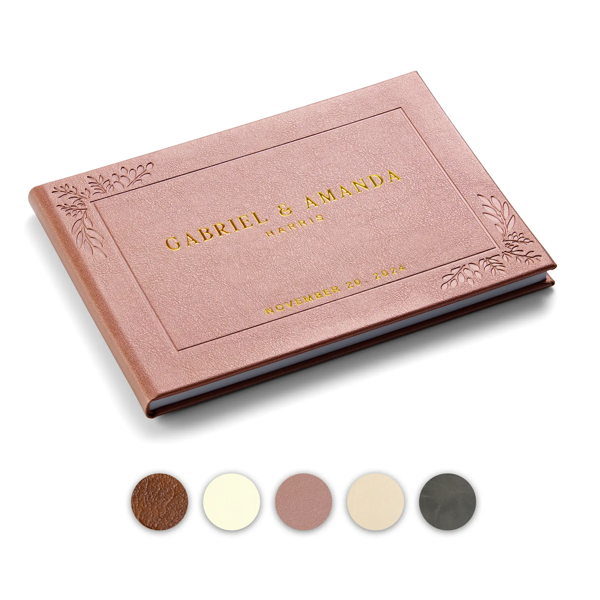 Custom Wedding Guest Book - Rose Gold